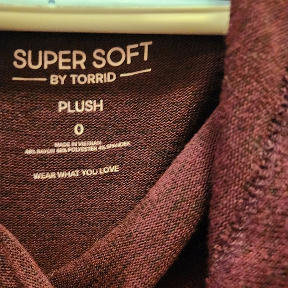 Torrid, Burgundy, Super Soft Tunic Shirt, Torrid size 0 - Picture 4 of 4